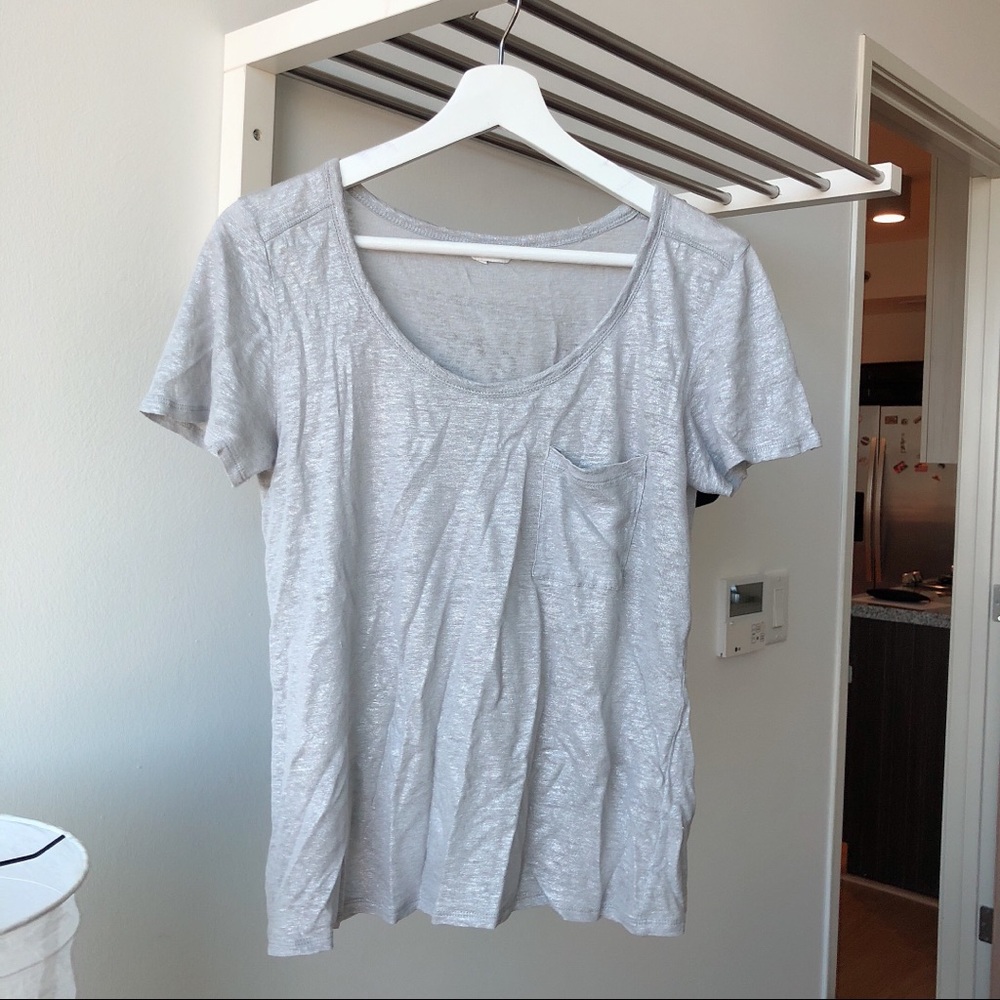 Club Monaco Grey + Silver Top